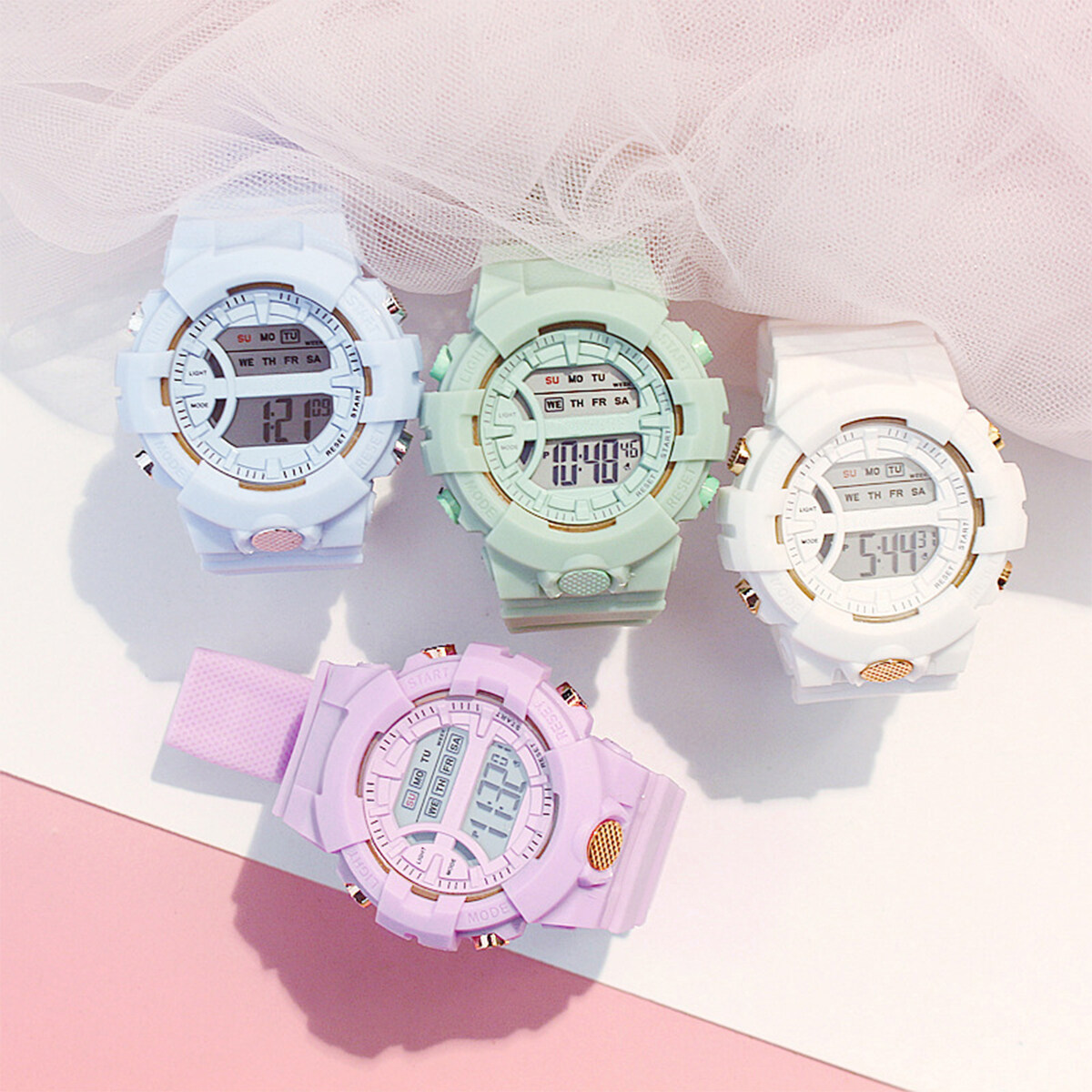 SuperHome LED Men's and Women's Sports Watches Large Dial Waterproof Multifunction Super Bright Fashion Luxury
