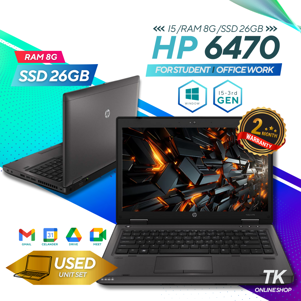 Laptop HP ProBook 6570b 15.6"inch - IntelCorei5 2th Gen / Ram 8GB & SSD 256GB used