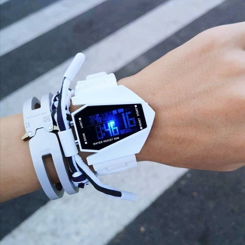 Waterproof multifunctional aircraft watch Male black technology Chronograph alarm clock Junior High School Students Korean Version luminous Electronic watch multifunctional aircraft watch men's black 