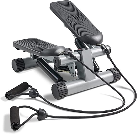 Sunny Health & Fitness Mini Stepper Stair Stepper Exercise Equipment with Resistance Bands