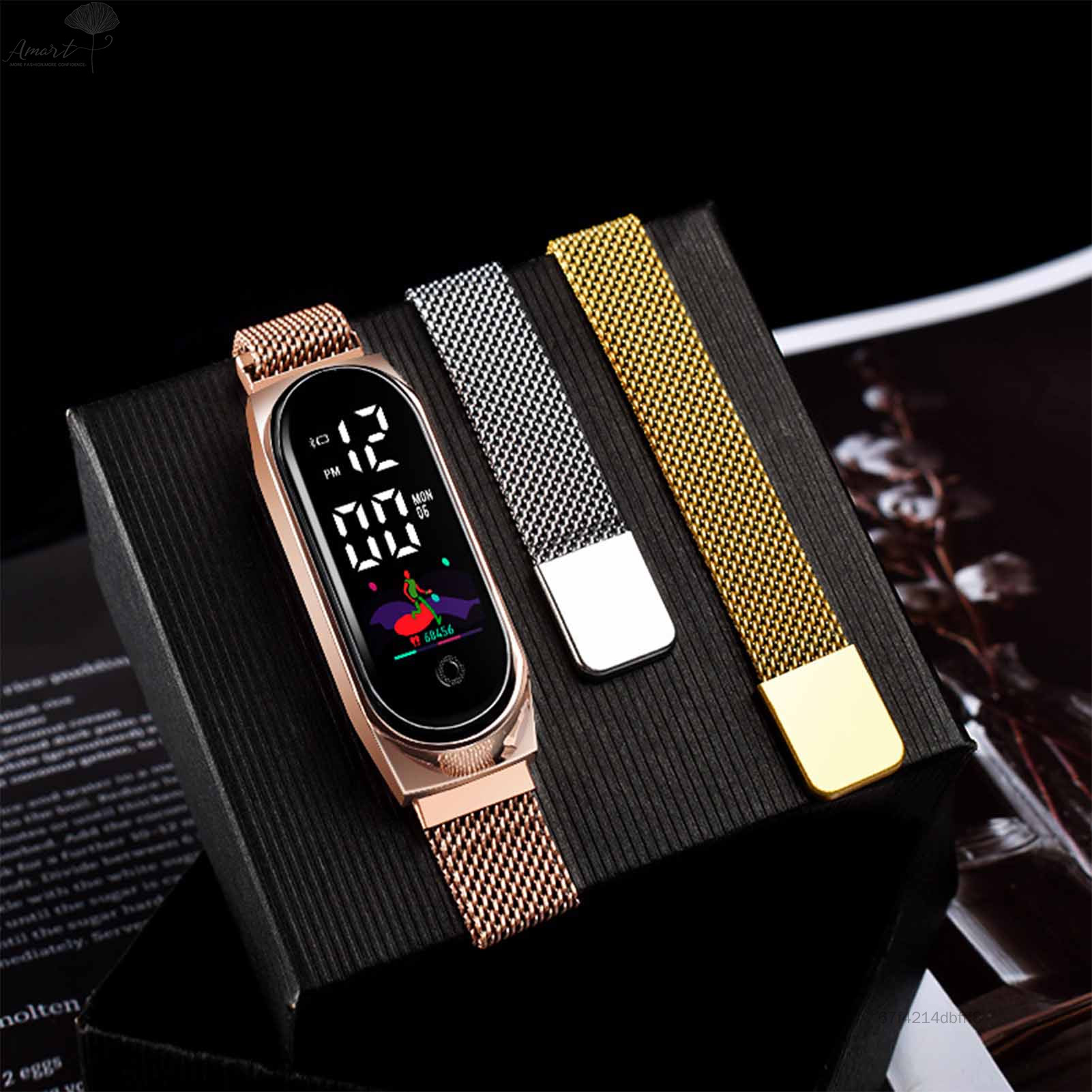 Smart Watch Sport Tracker Multi-functional Watch Step Record Function for Men Women Gifts Amart-MY