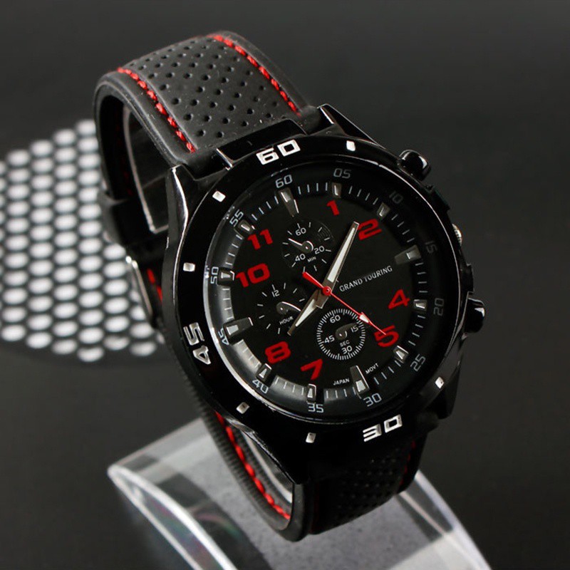 Waterproof Stainless Steel Silicone Sport Watch Cool Quartz Wrist Analog