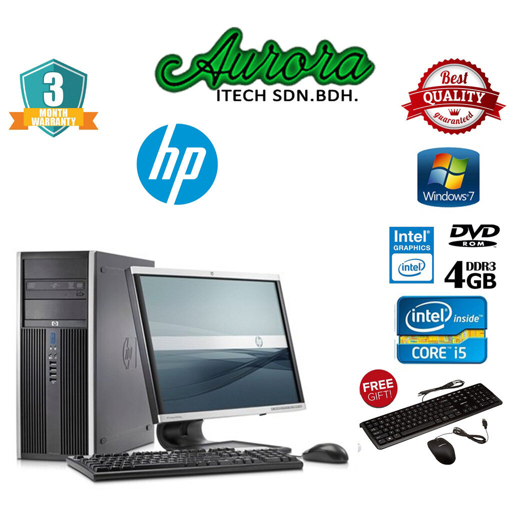( Hp Intel i5 2nd Generation Tower Refurbished ) Hp Compaq 8200 TOWER/ 4GB DDR3 RAM / 250GB HDD / 17 LCD